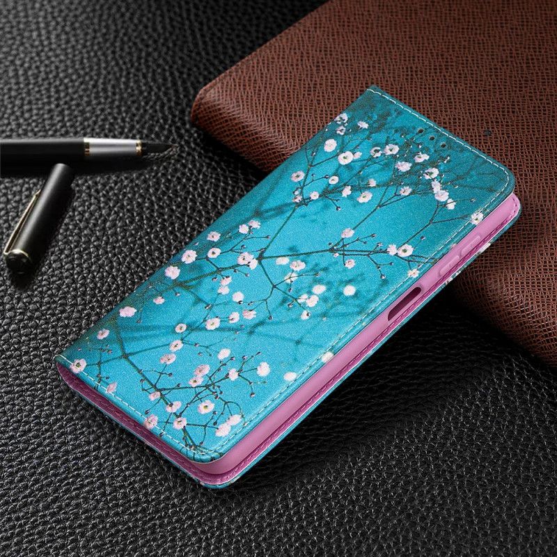 Læder Cover Samsung Galaxy A32 5G Blomstrende Grene