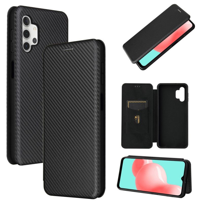 Læder Cover Samsung Galaxy A32 5G Sort Kulfiber Beskyttelse