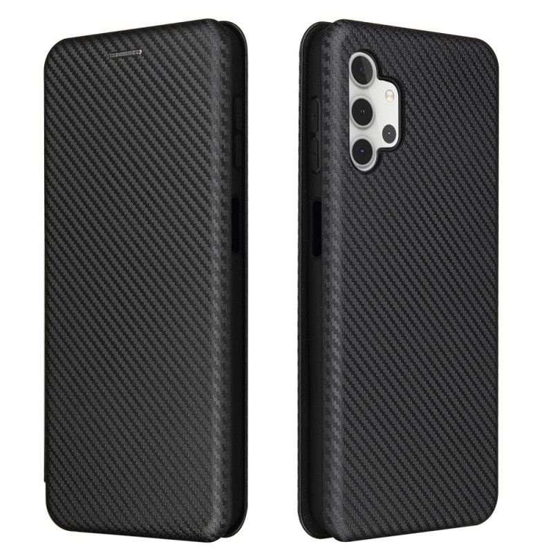 Læder Cover Samsung Galaxy A32 5G Sort Kulfiber Beskyttelse