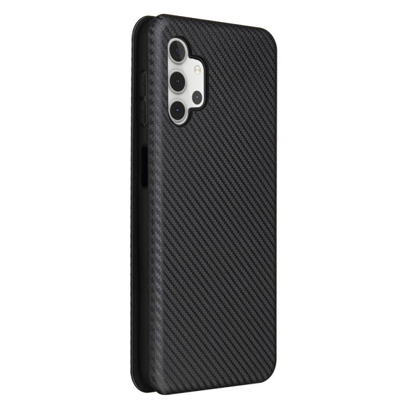 Læder Cover Samsung Galaxy A32 5G Sort Kulfiber Beskyttelse