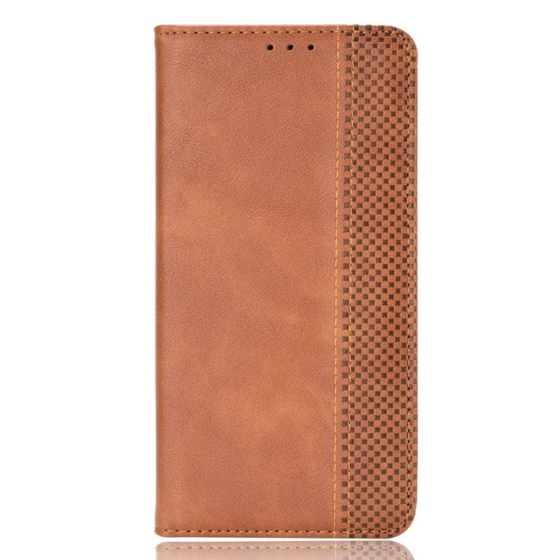 Læder Cover Samsung Galaxy A32 5G Sort Stiliseret Vintage-Lædereffekt