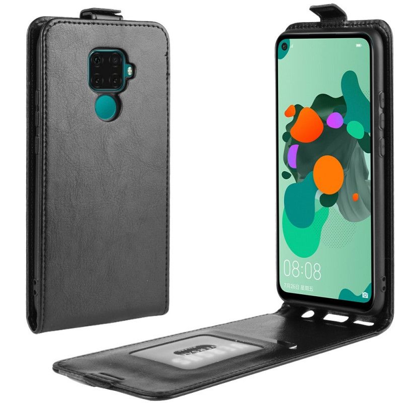 Flip Cover Læder Huawei Mate 30 Lite Sort Retro Foldning Beskyttelse