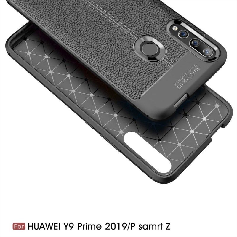 Cover Honor 9X Sort Dobbeltlinjet Lychee-Lædereffekt Beskyttelse