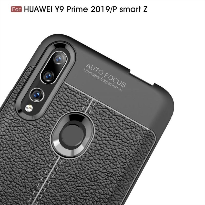 Cover Honor 9X Sort Dobbeltlinjet Lychee-Lædereffekt Beskyttelse