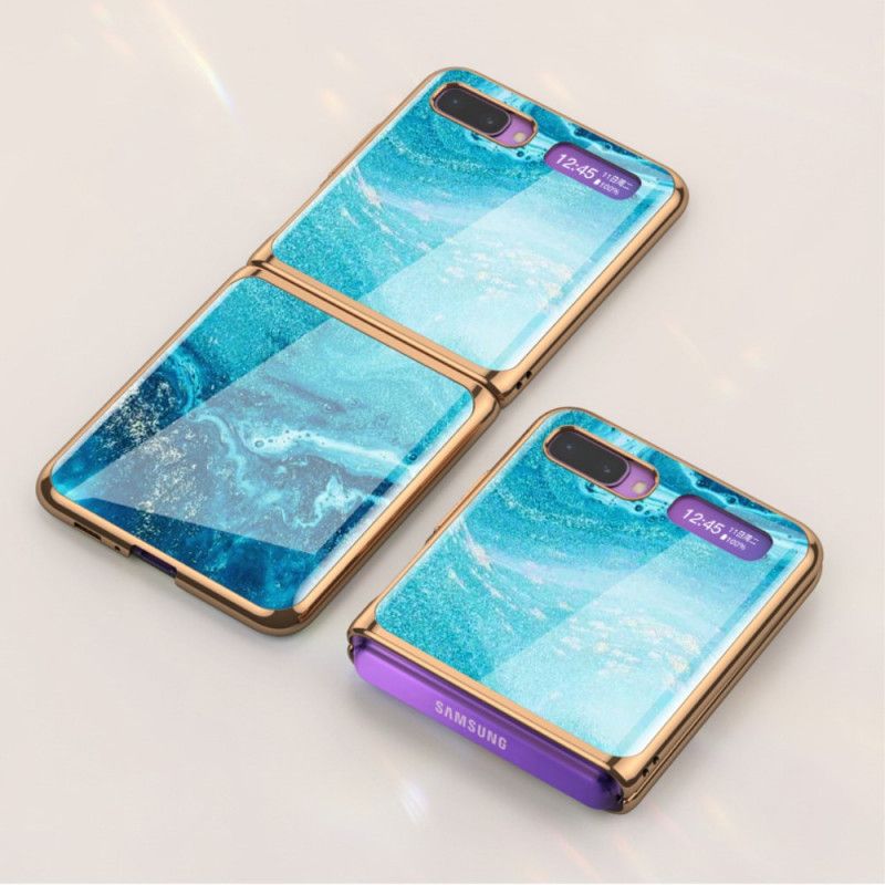 Cover Samsung Galaxy Z Flip Lyserød Gkk Farvet Marmor Stil Beskyttelse