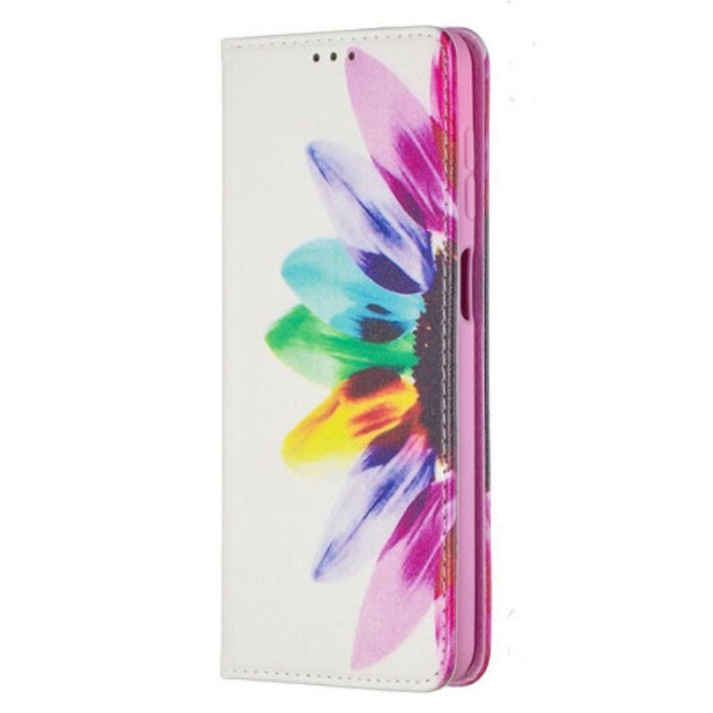 Cover Samsung Galaxy M12 / A12 Flip Cover Akvarel Blomst