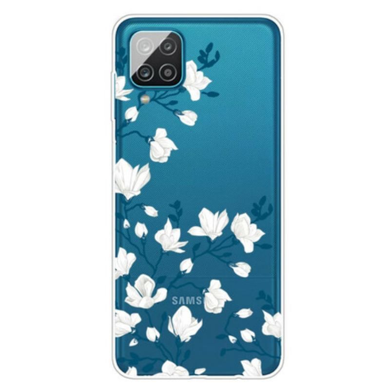 Cover Samsung Galaxy M12 / A12 Hvide Blomster