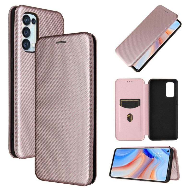 Cover Oppo Find X3 Lite Flip Cover Farvet Carbon Silikone