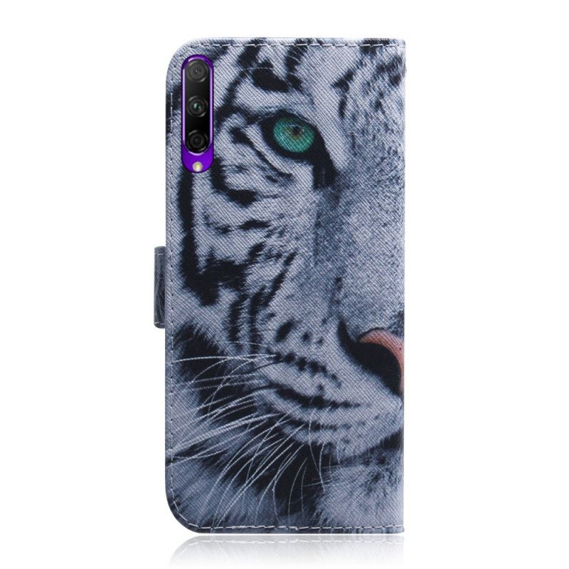 Flip Cover Læder for Huawei P Smart Pro Pro Hvid Tiger