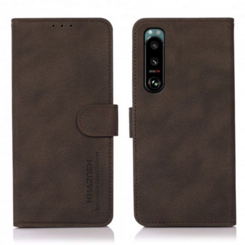 Flip Cover Sony Xperia 5 Iii Lædereffekt Fashion Khazneh