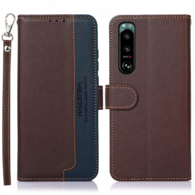 Flip Cover Sony Xperia 5 Iii Lychee Style Rfid Khazneh