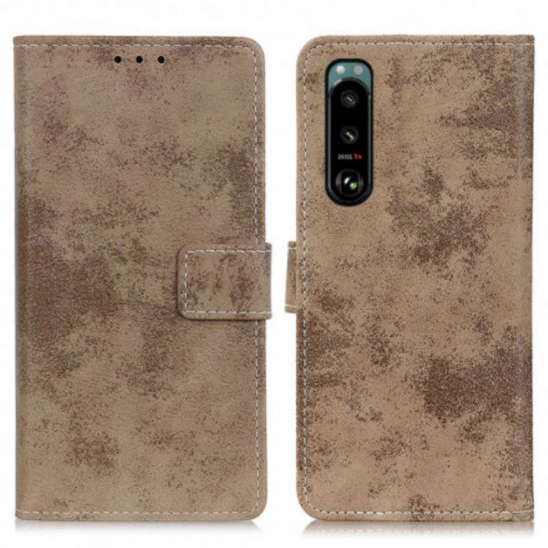 Flip Cover Sony Xperia 5 Iii Vintage Kunstlæder