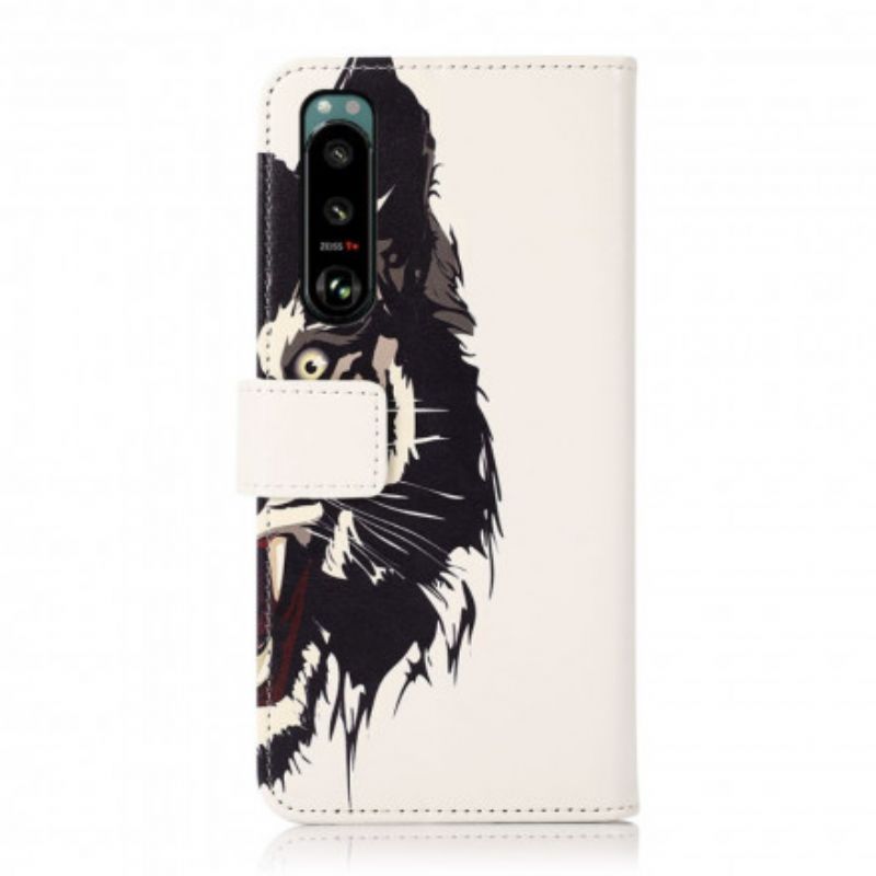 Flip Cover Til Sony Xperia 5 Iii Fierce Tiger