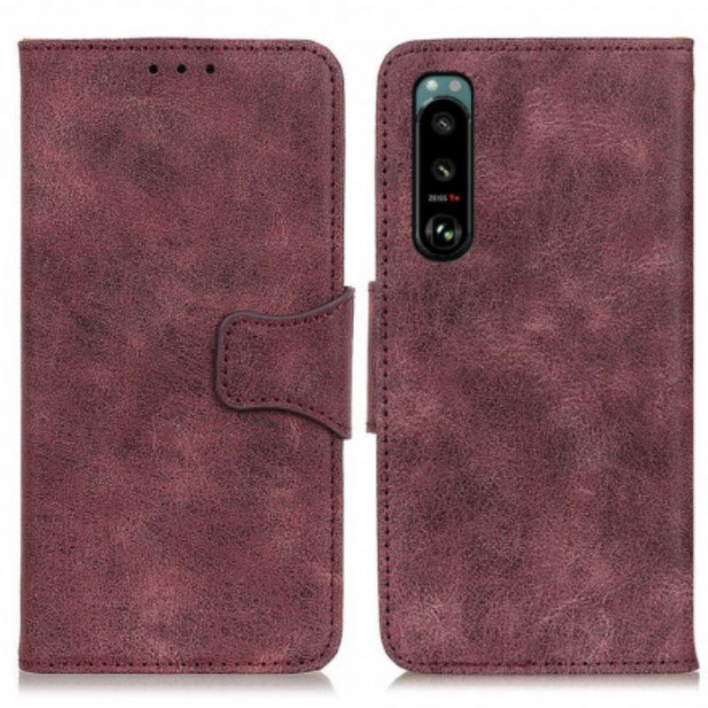 Flip Cover Til Sony Xperia 5 Iii Vintage Dobbeltsidet Magnetklap