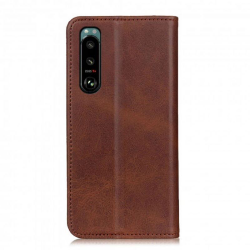 Læder Cover Sony Xperia 5 Iii Telefon Etui Split Læder Elegance