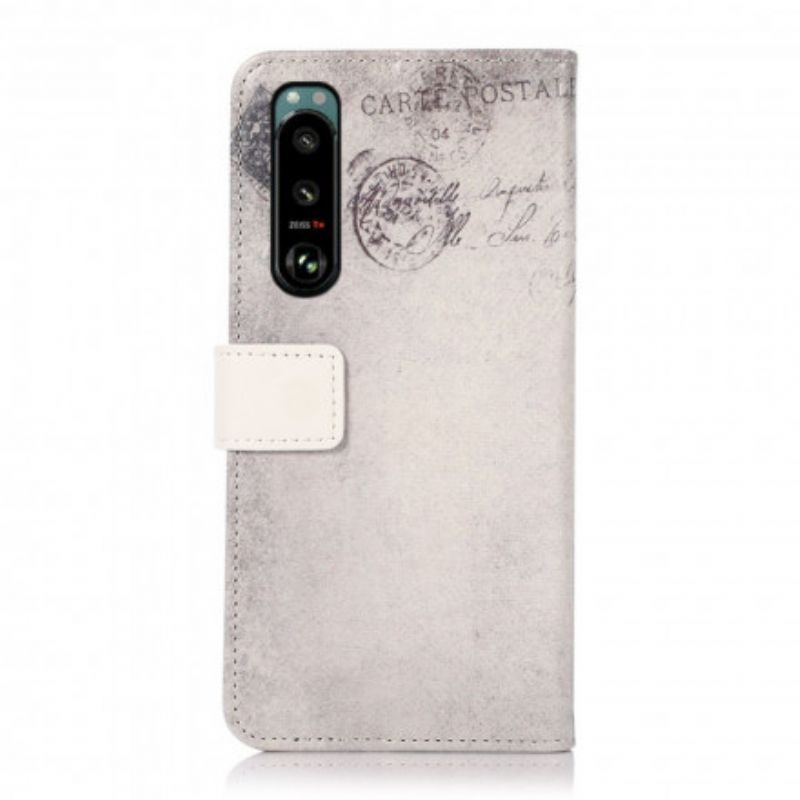 Læder Cover Sony Xperia 5 Iii Traveller Kat