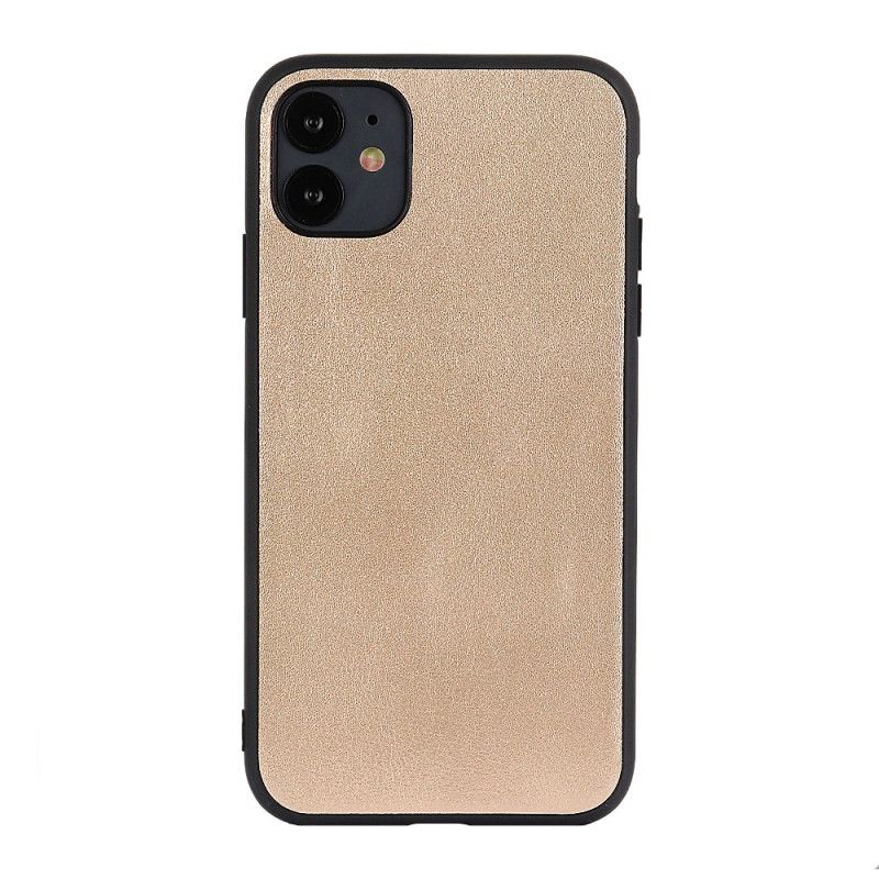 Cover for iPhone 12 / 12 Pro Sølv Diskret Ægte Læder