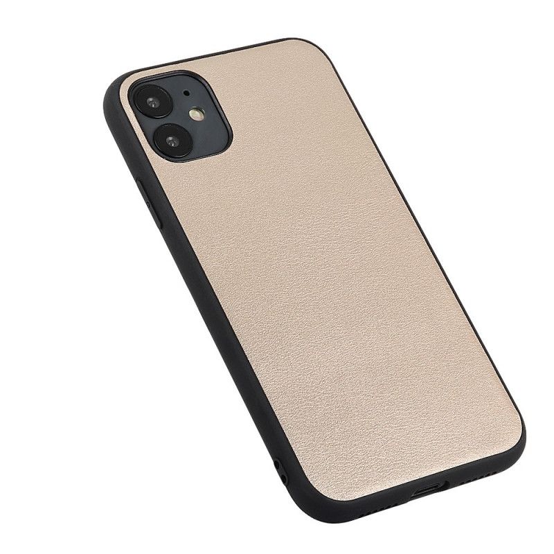 Cover for iPhone 12 / 12 Pro Sølv Diskret Ægte Læder