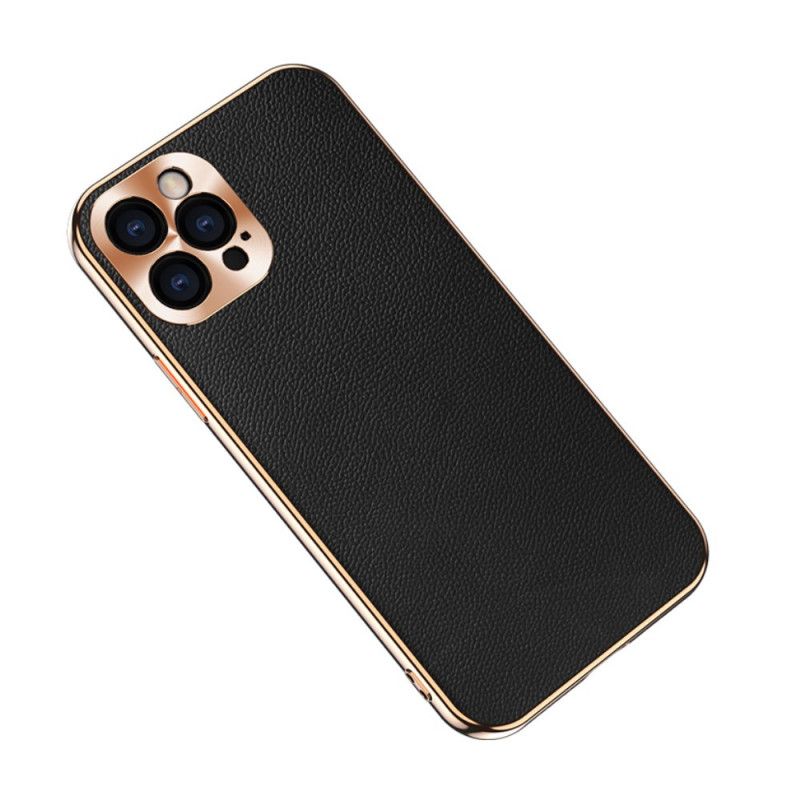 Cover for iPhone 12 / 12 Pro Sort Fotomodul Til Beskyttelse Af Ægte Læder