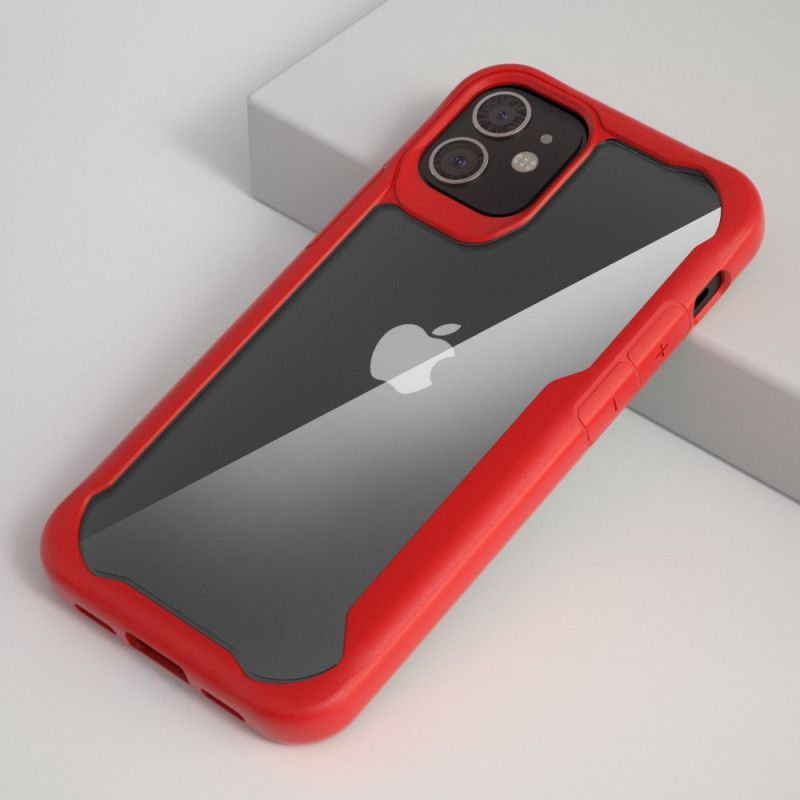 Cover for iPhone 12 / 12 Pro Sort Gennemsigtig Hybrid Med Silikonkanter