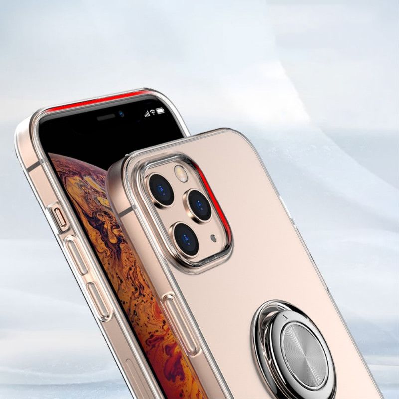 Cover for iPhone 12 / 12 Pro Sort Gennemsigtig Med Støttering