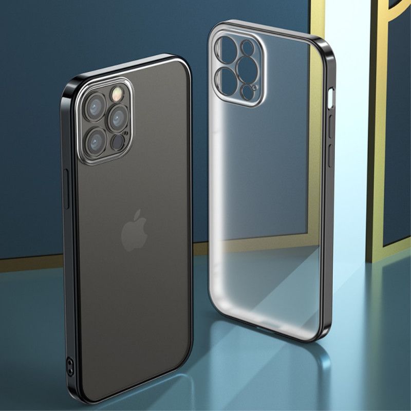 Cover for iPhone 12 / 12 Pro Sort Kanter I Metalstil