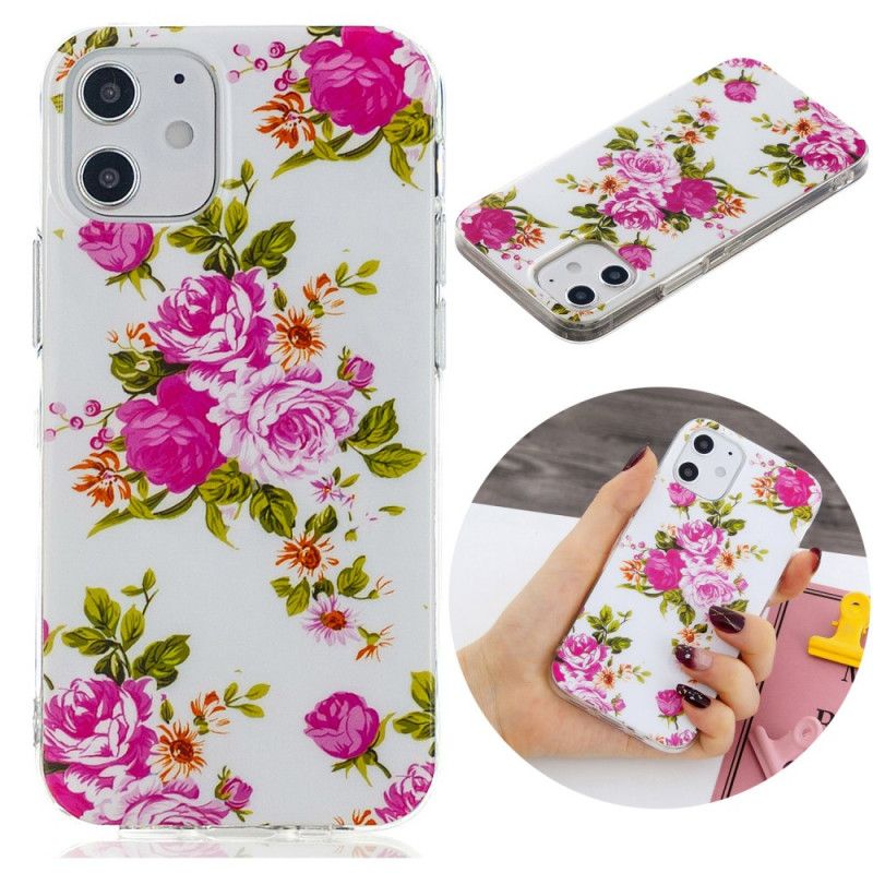 Cover iPhone 12 / 12 Pro Fluorescerende Frihedsblomster