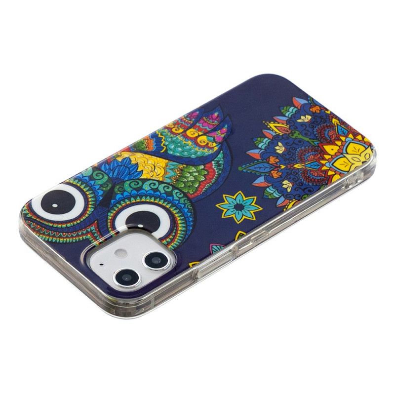 Cover iPhone 12 / 12 Pro Fluorescerende Mandala Ugle