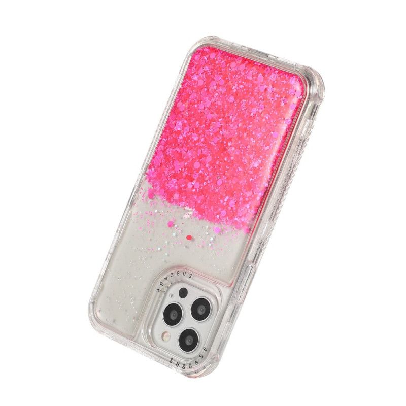 Cover iPhone 12 / 12 Pro Magenta Mobilcover Glitterpulver