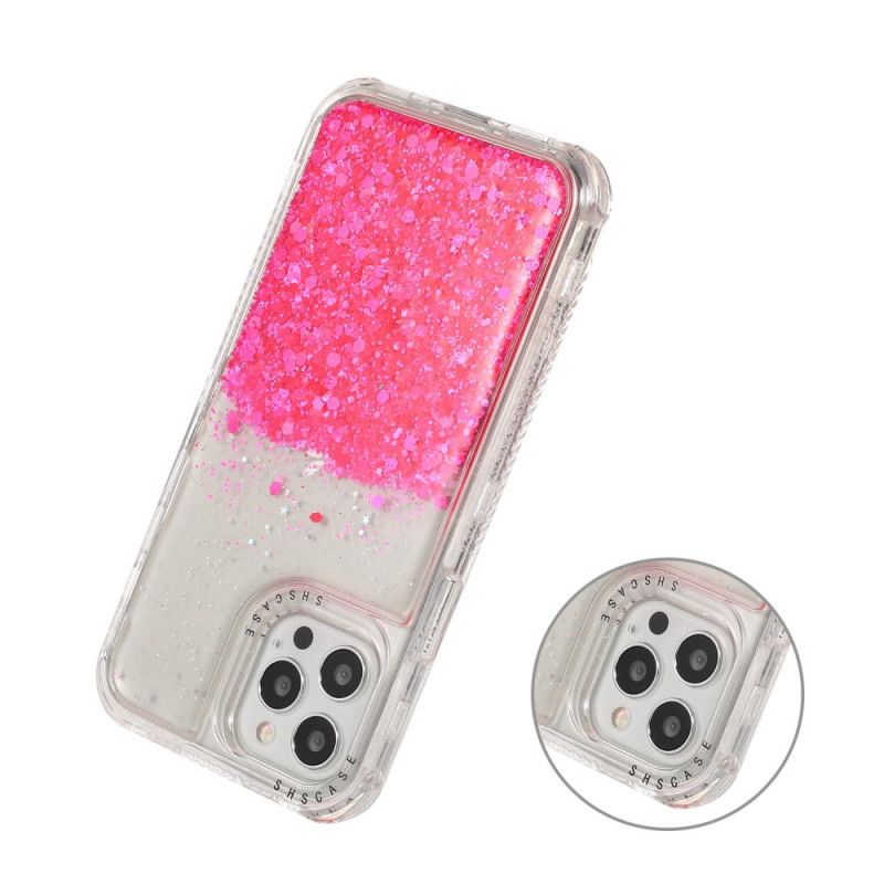 Cover iPhone 12 / 12 Pro Magenta Mobilcover Glitterpulver