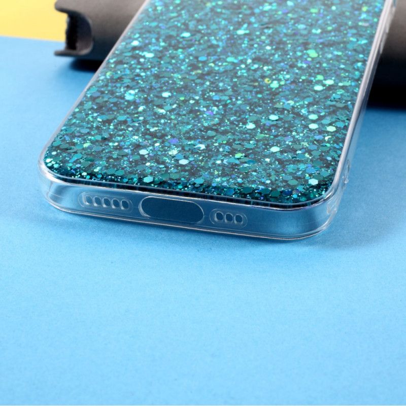 Cover iPhone 12 / 12 Pro Rød Premium Glitter