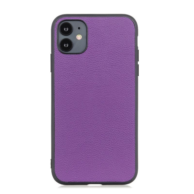 Cover iPhone 12 / 12 Pro Sort Ægte Stiliseret Læder