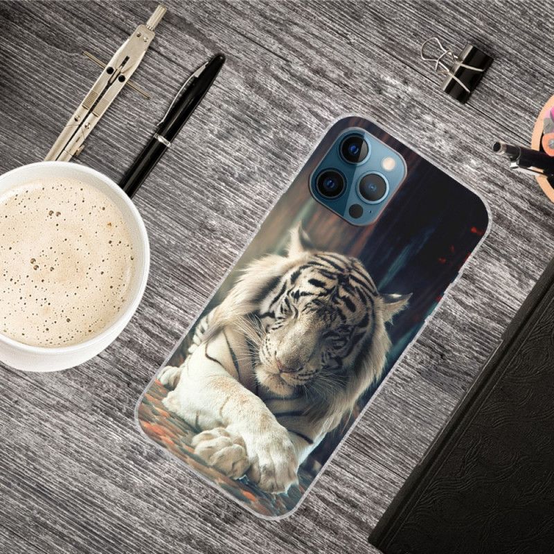 Cover iPhone 12 / 12 Pro Sort Fleksibel Tiger