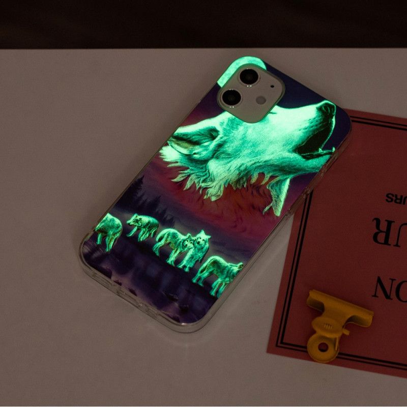 Cover iPhone 12 / 12 Pro Sort Fluorescerende Ulveserie