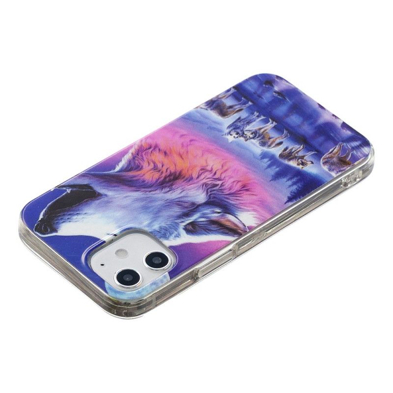 Cover iPhone 12 / 12 Pro Sort Fluorescerende Ulveserie