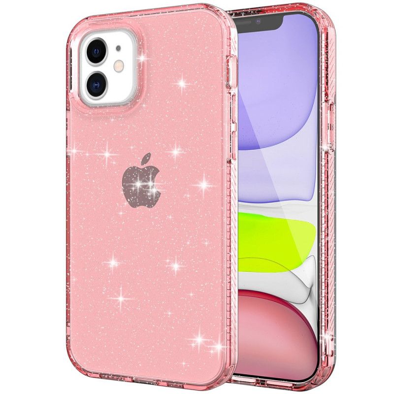 Cover iPhone 12 / 12 Pro Sort Gennemsigtig Glitterforstærket