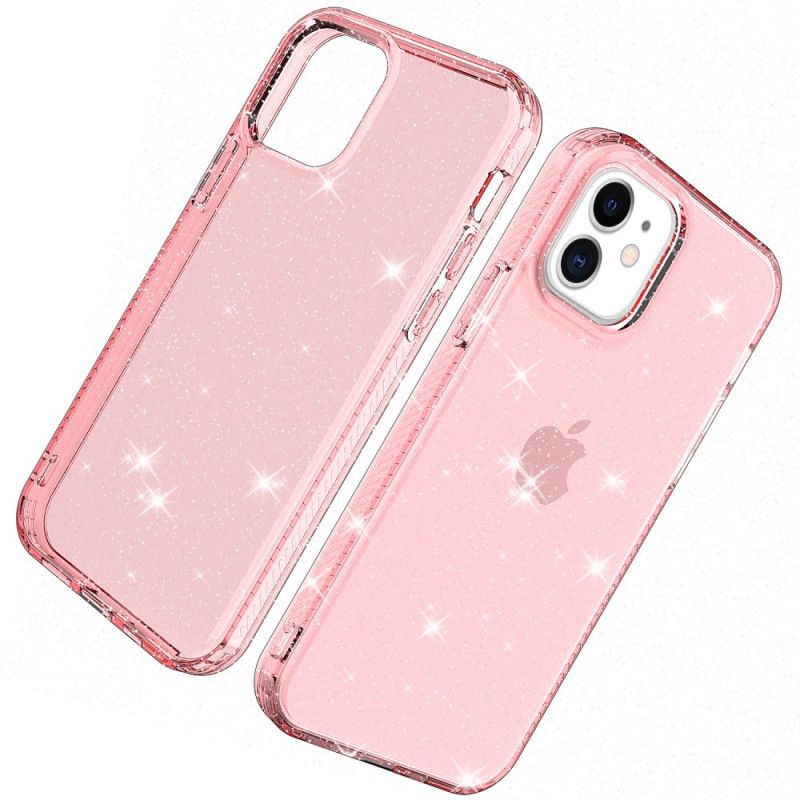 Cover iPhone 12 / 12 Pro Sort Gennemsigtig Glitterforstærket