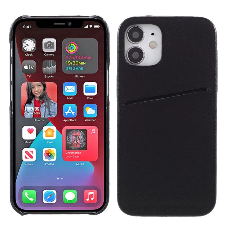 Cover iPhone 12 / 12 Pro Sort Gensidig Kortholder