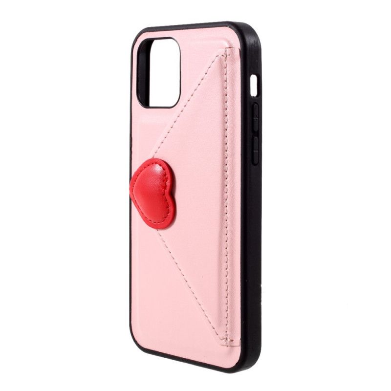 Cover iPhone 12 / 12 Pro Sort Hjerte Kortholder