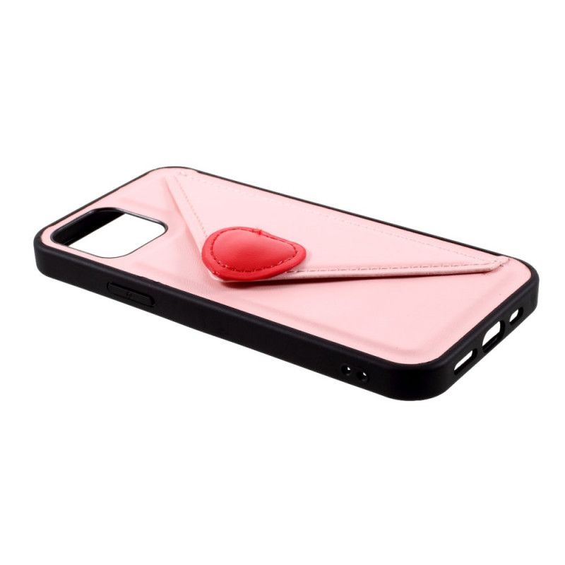 Cover iPhone 12 / 12 Pro Sort Hjerte Kortholder