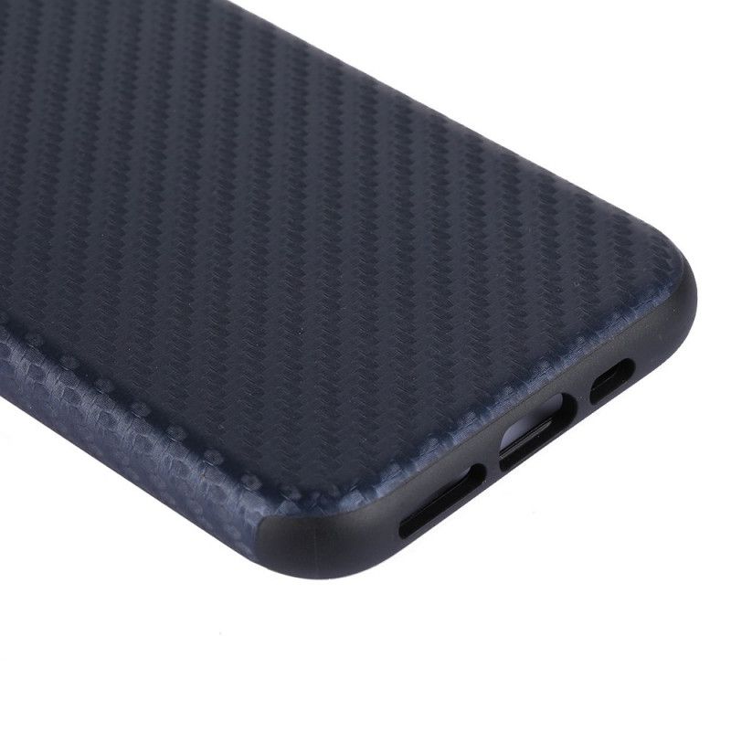 Cover iPhone 12 / 12 Pro Sort Kulfibertekstur Beskyttelse