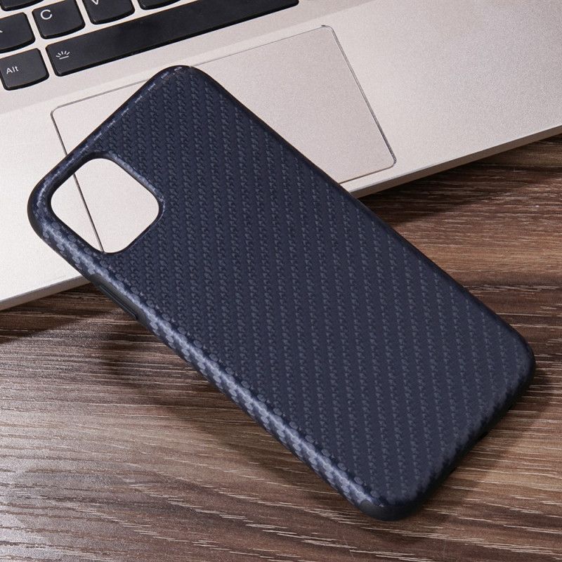 Cover iPhone 12 / 12 Pro Sort Kulfibertekstur Beskyttelse