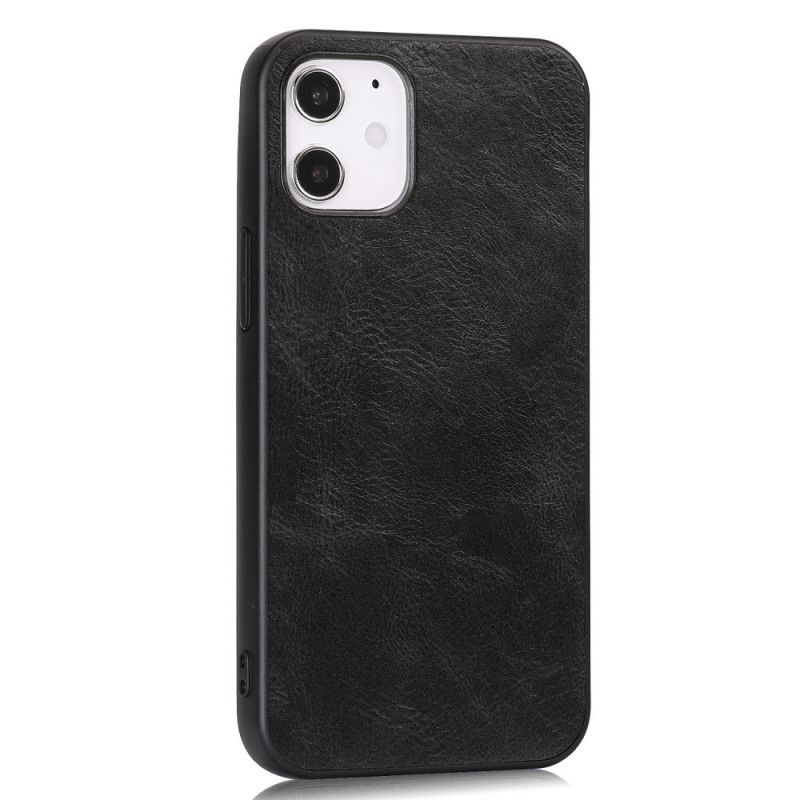 Cover iPhone 12 / 12 Pro Sort Mobilcover Elegant Lædereffekt