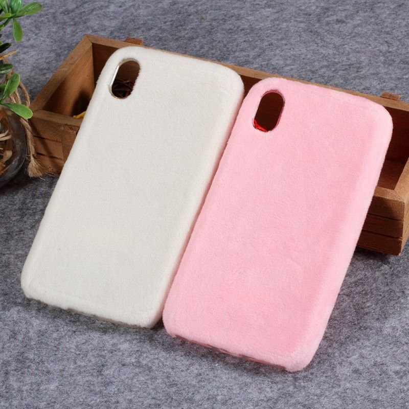 Cover for iPhone XR Hvid Pelseffekt