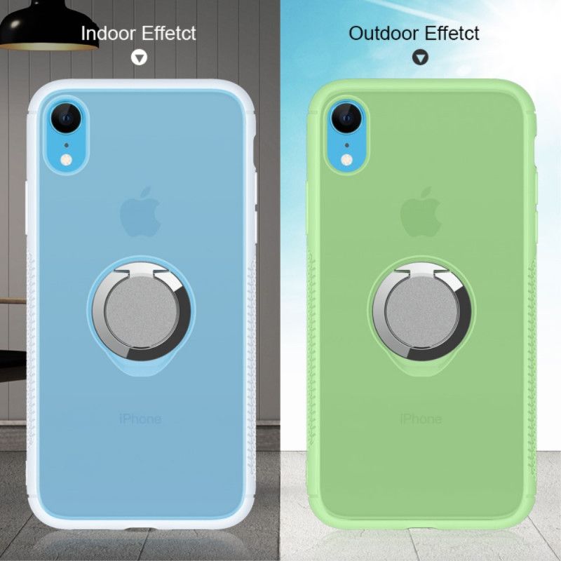 Cover for iPhone XR Lyserød Indvendig / Udvendig Farveændring Med Ring