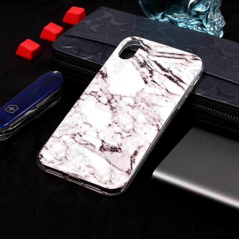 Cover for iPhone XR Sort Marmor