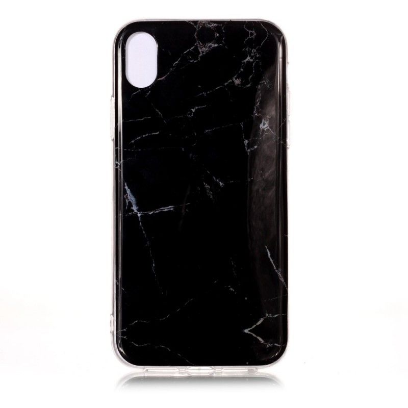 Cover for iPhone XR Sort Marmor