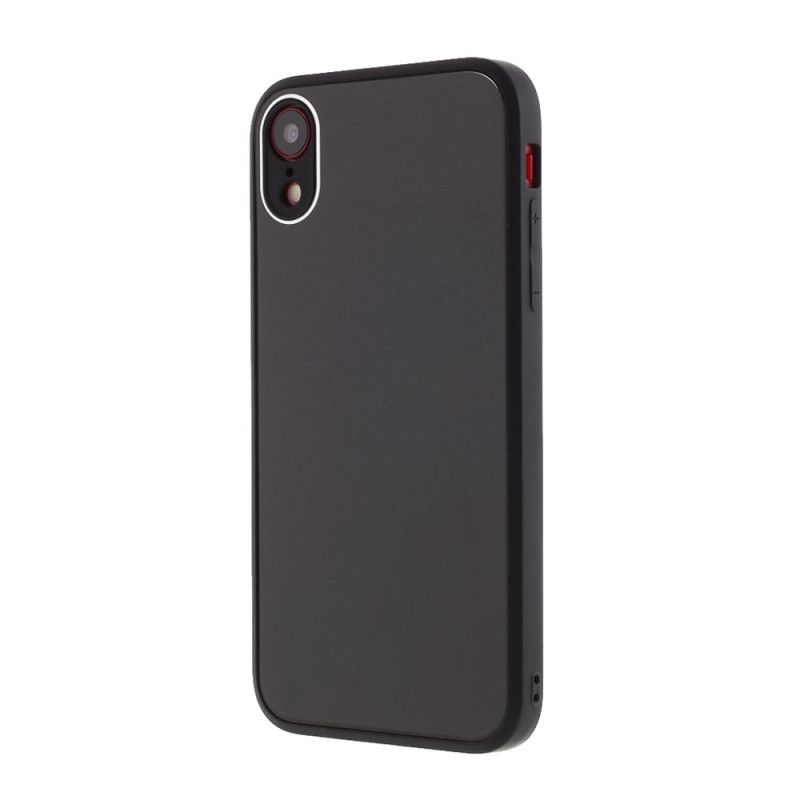 Cover for iPhone XR Sort Ryg Af Glas Og Silikone