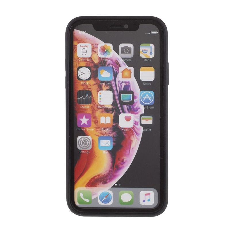 Cover for iPhone XR Sort Ryg Af Glas Og Silikone