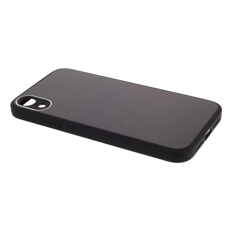 Cover for iPhone XR Sort Ryg Af Glas Og Silikone